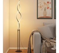 ZealWe Floor Lamp, LED Floor Lamps with Spiral Design for Living Room, Standing Tall Corner Lamp, Standard Lamps with 3 Brightness Levels for Bedroom, Black