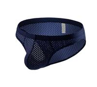 ZeaMolly Men's Mesh Briefs Sexy Pouch Underwear Low Rise Breathable Knickers Low Waist Soft Underpants Panties Jockstrap Male See Through Thong Strings Hollow Underpants with Elastic Waistband