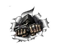 ZEARLY 1 Pcs Single Metal Rip Open Grim Reaper Skull Sticker Car Styling JDM Race Van Bike Drift Decal Car Accessories Decor 13x14cm