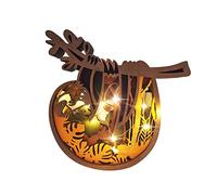 ZEARLY Creative Hollow Light - Sloth Shape Hollow Lamp, Wooden Animal Hollow Light Adornment, LED Cartoon Hollow Lamp for Home Bedroom Office Decoration, 18CM