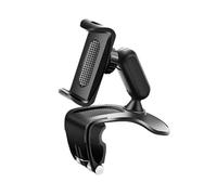 Zeathery Car Dashboard Cell Phone Holder, Hinge Type Torsion Spring Clip Universal Adjustable Center Sun Visor Rearview Mirror Navigation Mount, Auxiliary Travel Accessory for Most Cars (Black)