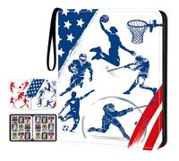 Zeatta Sports Card Binder 900 Pockets with 50 Removable Sleeves, Zippered PU Leather Trading Card Organizer Album for Sports Collectibles, Premium Protection Gift for Collectors