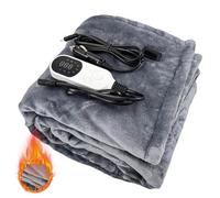 ZeawIEsvbyt - Electric Heated Blanket for Car, 12V Electric Car Flannel Blanket with Timer, 9 Modes Fast Heating Modes, Mini Heated Blanket for Cars, Trucks,