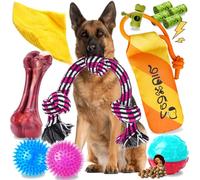 Zeaxuie Heavy Duty Various Dog Chew Toys for Aggressive Chewers - 9 Pack Value Set Includes Indestructible Rope Toys & Squeaky Toys for Medium, Large & X-Large Breeds (Style-1 Rope Toys)