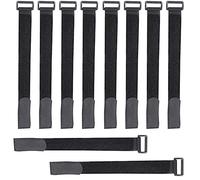 Zeaye 10 Pack-300 mm x 25 mm Hook and Loop Straps Cable Ties Organizer Fastener,Adjustable Reusable Cable Straps（Black）