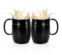 ZEAYEA 2 Pack Stainless Steel Beer Mug with Handle, 34 oz Unbreakable Drinking Cups for Coffee Whiskey Juice Beverages, Reusable Beer Stein Glasses for Party Bar Home Hotel, Gift for Beer Lovers