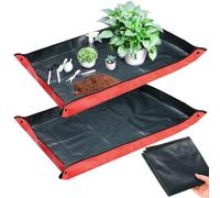ZEAYEA 2 Pcs Large Plant Repotting Mat, 110 X 75 cm Thick Waterproof Potting Mat, Portable Transplanting Mat, Indoor Gardening Mat for Succulent Plant Transplanting and Mess Control