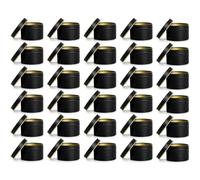 ZEAYEA 30 Pieces Candle Tins, 4 oz Round Metal Tins with Lids, Travel Tins Candle Jars Containers for DIY Candle Making, Arts and Crafts, Storage and Holiday Gifts, Black