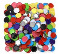 ZEAYEA 300 Pcs Flat Decorative Bottle Caps for Crafts, 1 Inch Metal Bottle Lids in 10 Mixed Colors for DIY Jewelry Making, Keychains, Bow, Pendants and Medal Crafting Supplies