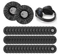 ZEAYEA 300 Pieces Disposable Headphone Ear Covers, Black Sanitary Headset Covers, Stretchable Non-Woven Ear Pad Covers Fit for Most on Ear Headphones, 4.3 Inch