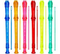 ZEAYEA 6 Pack Soprano Recorder Instrument, 8 Hole German Style Fingering Descant Flute, Detachable Recorders with Cleaning Rod and Fingering Chart for Beginners, Band, Party, 6 Color