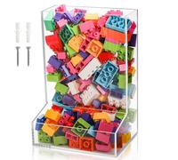 ZEAYEA Wall Toy Dispenser, Acrylic Candy Dispenser Bin, Hanging Organizer and Storage Bin for Playroom, Blocks, Cars, Trains, Balls, Snacks, Tabletop or Wall Mount Use