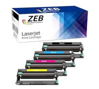 ZEB Set of 4 Compatible Drum Units for Brother DR273/DR243 - Compatible with HL-L3270CDW, HL-L3550CDW, MFC-L3750CDW, MCF Series - High Yield, Easy Installation, Premium Quality (BCMY Set)