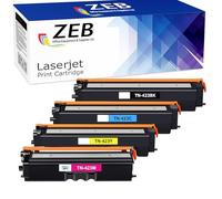ZEB x4 Compatible Toner Set TN423 for Brother Printers DCP-L8410CDN HL-L8260CDW MFC-L8900CDW Yellow,Cyan,Magenta,BK
