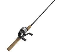 Zebco 33 Cork Micro Spincast Reel and 2-Piece Fishing Rod Combo, Cork Handle, Quickset Anti-Reverse Fishing Reel with Bite Alert, Black