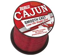 Zebco Cajun Smooth Cast Monofilament Fishing Line, Low-Vis Ragin’ Red Quarter Pound Spool, 1,450-Yards, 10-Pound, Virtually Invisible, Natural Presentation