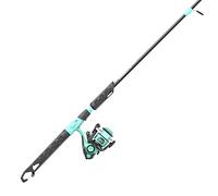 Zebco Kids Rambler Spinning Reel and Fishing Rod Combo, 5-Foot 3-Inch 2-Piece Fishing Pole, Size 20 Reel, Changeable Right- or Left-Hand Retrieve, Pre-Spooled with 8-Pound Cajun Line, Seafoam/Black