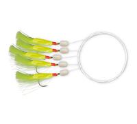Zebco Premium Holografix Mackerel Fishing Hooks with Leader Monofilament Fishing Line Ready to Use Rig Fishing Accessories, Yellow, 2/0