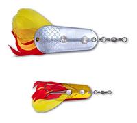 Zebco Premium Trophy Z-Weedless Slide Blinker Fishing Lure with Herb Guard for Hanging Free Fishing Predatory Fish Artificial Bait Fishing Accessories, Silver/Gold/Red, 22g