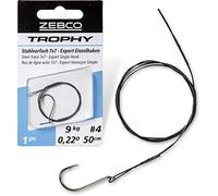 Zebco Quality Trophy Steel Leader 7 x 7 Expert Single Hook Safe Leader Material Fishing Accessories with Fishing Hooks Pike Fishing Various 9 kg