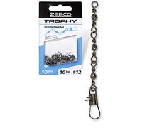 Zebco Quality Trophy Three-Way Fishing Tackle Swivels Fishing Small Parts Fishing Accessories Various Size 12 Length 52 mm 10 kg / 10 Pieces