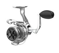 Zebco Quantum Throttle Spinning Fishing Reel, Size 30 Reel, Stainless Steel Bail Wire, Dura-Lok Anti-Reverse Clutch, Oversized Non-Slip Handle Knob, MaxCast II Spool, 6.2:1 Gear Ratio, Silver
