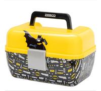 Zebco Youth Batman Tackle Box, Single Lift-Out Tray, Secure Snap Closure, Yellow/Black