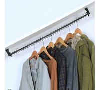 Zebedee Black Angled Clothes Rail HANGING RAIL. Midnight Black full Powder Coated Finish. Sloped Storage Solution for Loft Slanted Ceilings, Angled Wardrobes, Attic Eaves and Under Stairs (600 MM)