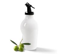 ZEBERBO Olive Oil Dispenser Bottle with Spout, Ceramic Oil Dispenser for Kitchen, Oil Container for Cooking, EVOO, Avocado Oil, Vinegar (White)