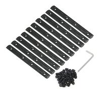 Zeberoxyz 10pcs Black Straight Line Connector Length 3.9inch Joint Bracket with M5 Screws for 2020 Series T Slot 6mm Aluminum Extrusion Profile (2020 Series Straight Brackets-Black)