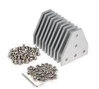 Zeberoxyz 10PCS/Kit Silver T Shape Corner Bracket Plate with 50PCS Screws + 50PCS T-Nuts,5-Hole 90 Degree Joint Board Plate for 2020Series Aluminum Profile 3D Printer Frame (10PCS Silver-T with Nut)