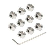 Zeberoxyz 10PCS/Pack Silver 6mm Shaft Lock Collar T6 Lead Screw Lock Ring Stainless Steel Material Isolation for 3D Printer Accessories (6mm-Silver)