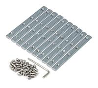 Zeberoxyz 10pcs Straight Line Connector Length 3.9inch Joint Bracket with M5 Screws for 2020 Series T Slot 6mm Aluminum Extrusion Profile (Straight Brackets-Silver)