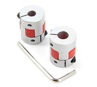 Zeberoxyz 2PCS 6.35mm to 8mm Aluminium Plum Flexible Shaft Coupling Diameter20mm Length25mm 6.35x8mm Motor Connector Flexible Coupler for 3D Printer CNC Machine and Servo Stepped Motor(6.35x8mm)