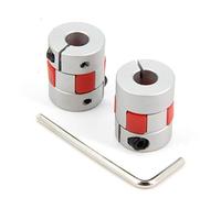 Zeberoxyz 2PCS 8mm to 8mm Aluminium Plum Flexible Shaft Coupling Diameter20mm Length25mm 8x8mm Motor Connector Flexible Coupler for 3D Printer CNC Machine and Servo Stepped Motor(8x8mm)