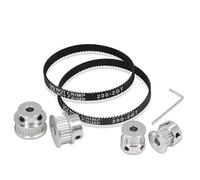 Zeberoxyz 2PCS Set GT2 Synchronous Wheel 20&30 Teeth 5mm Bore Aluminum Timing Pulley with 2PCS Length 200mm Width 6mm Belt (20-30T-5B-6)