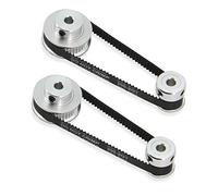 Zeberoxyz 2PCS Set GT2 Synchronous Wheel 20&40 Teeth 5mm Bore Aluminum Timing Pulley with 2PCS Length 200mm Width 6mm Belt (20-40T-5B-6)