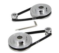 Zeberoxyz 2PCS Set GT2 Synchronous Wheel 20&80 Teeth 10mm Bore Aluminum Timing Pulley with 2PCS Length 250mm Width 6mm Belt (20-80T-10B-6)