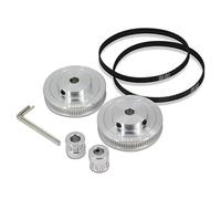 Zeberoxyz 2PCS Set GT2 Synchronous Wheel 20&80 Teeth 8mm Bore Aluminum Timing Pulley with 2PCS Length 250mm Width 6mm Belt (20-80T-8B-6)