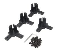 Zeberoxyz 4PCS Black 3030 Series 3-Way End Corner Bracket with M6 Screws for 8mm Slot T-Shape Aluminum Extrusion Profile Accessories (3030 Series 3-Way Corner Bracket-Black)