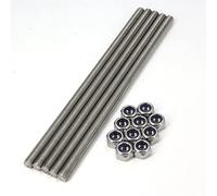 Zeberoxyz 5pcs/Pack M10 x 250mm Fully Threaded Rods, 304 Stainless Steel Threaded Rod, Right Hand Threads 1.5mm Pitch with 10pcs LockNuts for Clamps, Hangers, Anchor Bolts and U-Bolts (M10 x 250mm)