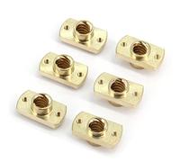 Zeberoxyz 6PCS Brass T8 Nut Trapezoidal Screw for 8mm Diameter, 2mm Pitch 8mm Lead Screw Nut for Ender 3 CR-10 CR-10s Z Axis CNC 3D Printer Parts