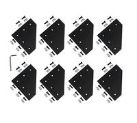Zeberoxyz 8PCS/Kit Black L Shape Corner Bracket Plate with Screws and T-Nuts, 5-Hole 90 Degree Joint Board Plate for 4040 Series Aluminum Profile 3D Printer Frame (4040 Series Black-L with Nut)