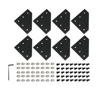 Zeberoxyz 8PCS/Kit Black L Shape Corner Bracket Plate with Screws and T-Nuts, 5-Hole 90 Degree Joint Board Plate for 3030 Series Aluminum Profile 3D Printer Frame (3030 Series Black-L with Nut)