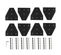 Zeberoxyz 8PCS/Kit Black T Shape Corner Bracket Plate with Screws and T-Nuts, 5-Hole 90 Degree Joint Board Plate for 4040 Series Aluminum Profile 3D Printer Frame (4040 Series Black-T with Nut)