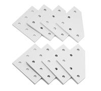 Zeberoxyz 8PCS/Kit Silver L Shape Corner Bracket Plate,5-Hole 90 Degree Joint Board Plate for Slot 6mm 2020 Series Aluminum Profile 3D Printer Frame (8PCS Silver-L)