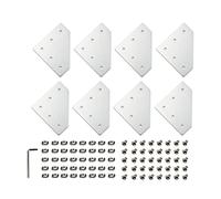 Zeberoxyz 8PCS/Kit Silver L Shape Corner Bracket Plate with Screws and T-Nuts, 5-Hole 90 Degree Joint Board Plate for 3030 Series Aluminum Profile 3D Printer Frame (3030 Series Silver-L with Nut)