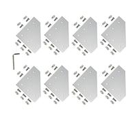Zeberoxyz 8PCS/Kit Silver L Shape Corner Bracket Plate with Screws and T-Nuts, 5-Hole 90 Degree Joint Board Plate for 4040 Series Aluminum Profile 3D Printer Frame (4040 Series Silver-L with Nut)