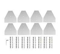 Zeberoxyz 8PCS/Kit Silver T Shape Corner Bracket Plate with Screws and T-Nuts, 5-Hole 90 Degree Joint Board Plate for 4040 Series Aluminum Profile 3D Printer Frame (4040 Series Silver-T with Nut)