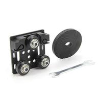 Zeberoxyz Big V Wheel with Plate and 6mm Belt Buckle for 2020V-Slot Aluminum Profile 3D Printer Accessories Parts Set for CNC Kossel Black Wheel (Big V-Wheels with Belt)